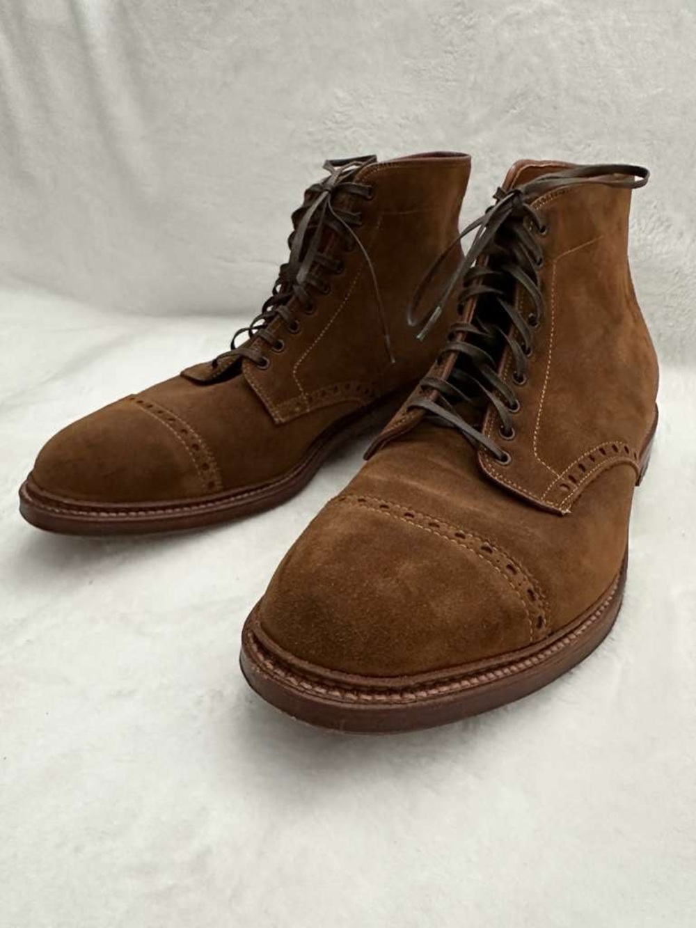 Alden Brown Suede Chukka Boots with Cap-Toe Brogue